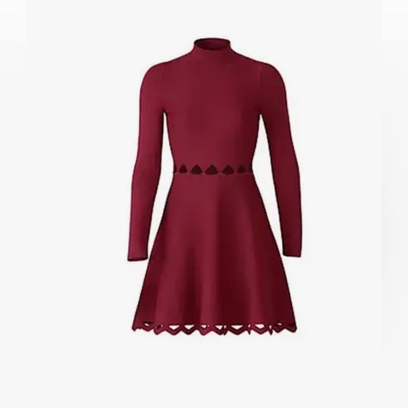 John & Jenn Knit Long Sleeve Burgundy Dress As Seen on Rent The Runway - Picture 3 of 7